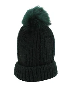 New Look Women's Hat Green Acrylic with Other, Polyester Beanie - Picture 1 of 6