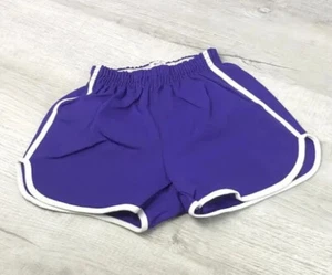 Vintage Champion Shorts 70s 80s Gym PE Athletics Purple Nylon Made In USA Kids S - Picture 1 of 12