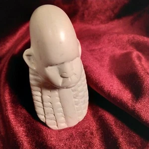 Große afrikanische Speckstein Schachfigur Ersatz Ersatz weiß Bauer abgeplatzt 8 cm Q - Bild 1 von 7