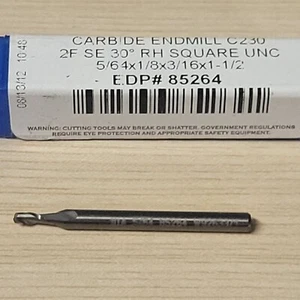 NIAGRA 5/64X1/8X3/16X1-1/2   SOLID CARBIDE END MILL, EDP 85264 5/64,2 FL - Picture 1 of 4