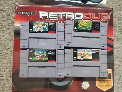 Retro-Bit Retro Duo 8-bit & 16-bit Twin Video Games System v3.0 with Games - Image 1 of 3