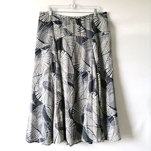 Jones Wear Womens Lavender Multi Tropical Palm Leaves Print Flare Skirt Size 16 - Picture 1 of 8
