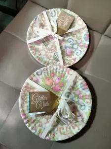 2 pks-8 total Glitter Ville Glitterville Stephen Brown Plastic Plates 7-1/2" - Picture 1 of 3