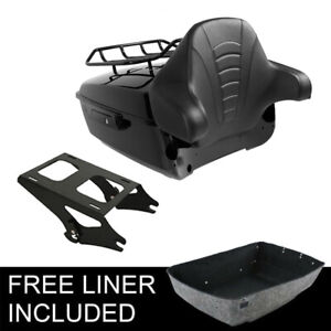 Black King Pack Trunk Backrest Mount Fit For Harley Road Glide Tour Pak 14-2024