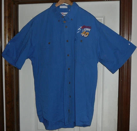 NASCAR STERLING MARLIN, COORS LIGHT CHASE AUTHENTICS SHORT SLEEVE SHIRT, XL,BLUE Cover