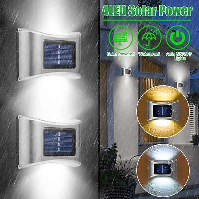 Outdoor Solar 6 LED Bright Deck Lights Garden Patio Stairs Step Path Fence Lamp - Image 1 of 4