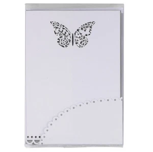 10 Einladungskarten/Menükarten (DIN A6) "Schmetterling" in weiß-Hochzeitsdeko - Bild 1 von 1