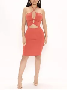 Fashion nova women’s Worth The Trouble Mini Dress - Rust Size L Sleeveless - Picture 1 of 10