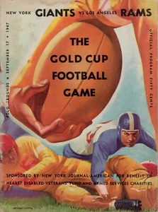 1947 Los Angeles Rams New York Giants Gold Cup Football Program Polo Grounds - Picture 1 of 2