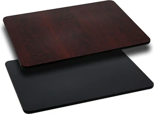 Glenbrook 30'' X 42'' Rectangular Table Top with Black or Mahogany Reversible La - Picture 1 of 3