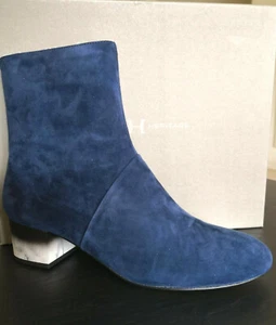 Halston Heritage Olga Indigo zapatos de gamuza, botín de tacón bloque para mujer 8 EE. UU. - Imagen 1 de 7
