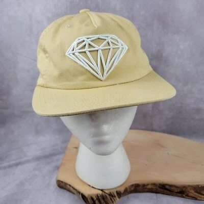Diamond Supply Co. Gorra para Hombres Snapback Amarillo Pálido 100% Algodón DEFECTO * LEER * Foto 1 de 4
