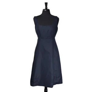 J. Crew Women's Dress Navy Blue Cotton Sleeveless Preppy A-Line Sheath 12 NWT - Picture 1 of 9