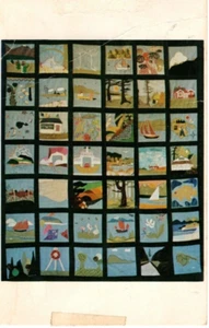 VTG Art Quilt Hornby Island British Columbia - Picture 1 of 2