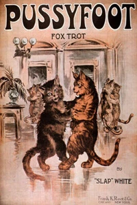 CAT PUSSYFOOT BALLROOM DANCING FOXTROT DANCE VINTAGE POSTER REPRO - Picture 1 of 3