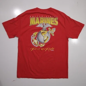 Vintage Marines Corps Red T Shirt Mens Size Large Made in USA Rothco 7.62 Design - Picture 1 of 11