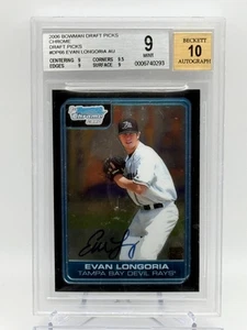 2006 Evan Longoria Bowman Chrome Draft Picks #DP66 Auto RC BGS 9/Auto 10 - Picture 1 of 2
