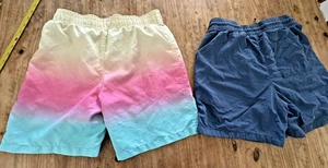 SET ABERCROMBIE KIDS LINED BLUE AND TRICOLOR SWIM TRUNKS Size 13/14 - Picture 1 of 5