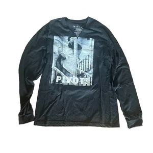 Friends Ross Pivot Black Y2K Shirt, Mens Size Large V Neck Design - Picture 1 of 8