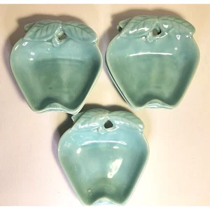 5 - Apple Dishes Hoenig Of California Pottery Turquoise Teal Trinket Bowls - Picture 1 of 4