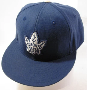 Toronto Maple Leafs Ball Cap Blue Fitted 7 3/4 Vtg Wool Mitchell Ness NHL Stains - Picture 1 of 16