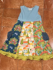 MATILDA JANE GOOD HART BAY WINDS GIRLS 12 RUFFLED PARTY TANK DRESS POCKETS EUC - Picture 1 of 5