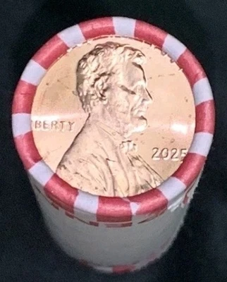 2025 P Lincoln Shield Cent Penny 1  Bank Roll 50 Coins Uncirculated Last Penny  - Image 1 of 4