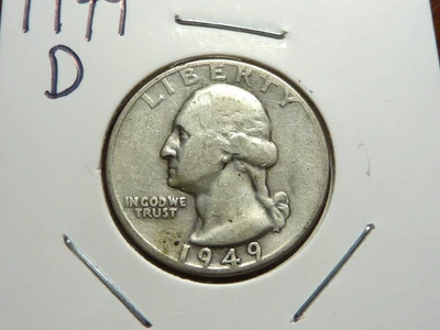 Cuarto de Washington 1949-d *fecha difícil* Foto 1 de 2