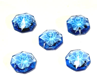 (10 piezas) COLGANTE OCTÁGONO CRISTAL, Ø 16 mm, AZUL CLARO, PARA CANDELABROS Foto 1 de 4