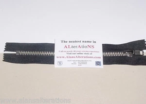 7" #8 Metal Closed End Zip BLACK C075 BIKER SLEEVE ZIP - Picture 1 of 1