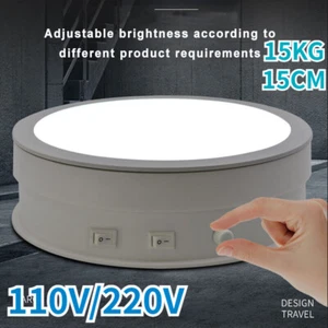 15cm New Turntable Illumination Rotating Display Platform W/LED Light 110/220V - Picture 1 of 10