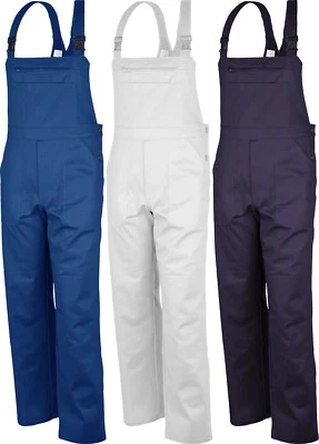 Qualitex Herren Latzhose basic Arbeitshose Montage Berufsbekleidung blau weiss