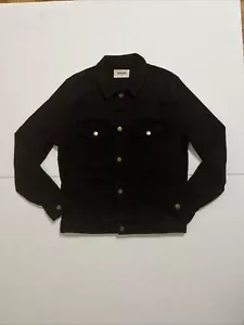 Rolla's Denim Jeans Trucker Jacket Jet Black Size Medium Button Front  - Picture 1 of 7