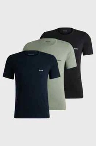 BOSS Mens T-Shirts Multicoloured 3 Pack Short Sleeve With Logo - Picture 1 of 8