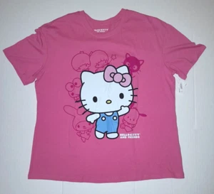 Sanrio Hello Kitty T-Shirt XL Pink Graphic Lightweight Knit Cotton Blend - Picture 1 of 5