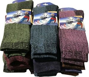 1,3, 6 Pairs Of Ladies Merino Wool Socks, Thick Heavy Duty Work Boot Socks, 4-7