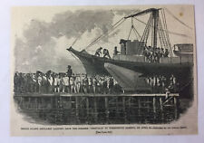 1861 magazine engraving~ RHODE ISLAND ARTILLERY LANDING FROM STEAMER 'BIENVILLE'