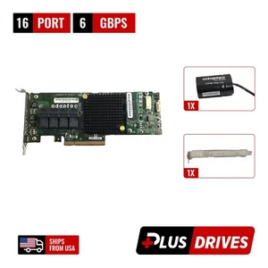 Adaptec ASR-71605 16 Ports 2274400-R IT-Mode HBA JBOD 1GB Flash Cache Vault BBU - Picture 1 of 6