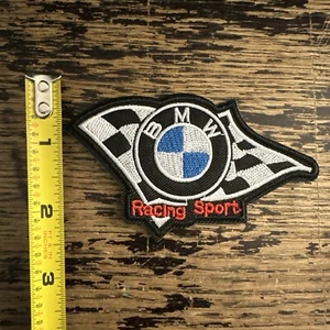 BMW (Embroidered Iron on patch) Luxury/ Racing / Sports Car /Club / Checker Flag - Picture 1 of 3