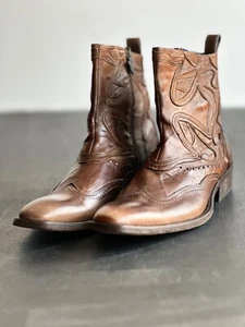 New Mark Nason Amberoom Brown Leather Boots Size 9 Rock lives Made In Italy - Picture 1 of 20