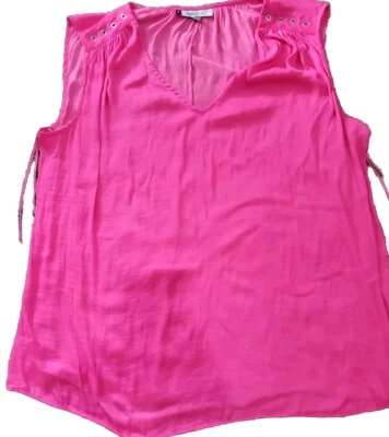 JENNIFER LOPEZ WOMAN Sleeveless Blouse Pullover Bright Pink 2X Dress Shirt Soft - Image 1 of 4