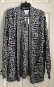 Hasting & Smith Sweater Women's NAVY Cardigan, Open Front, 2 pockets, Knit,PS223 - Picture 1 of 6