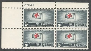 US. 1239. 5c. Cruz Roja Edición Centenario. Bloque de placas de 4. MNH. 1963 - Imagen 1 de 2