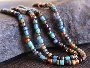 Czech Picasso Aged Multi Color Bugle & Seed Bead Mix Size 6/0 - (2 - 1 AFP2) - Picture 1 of 11