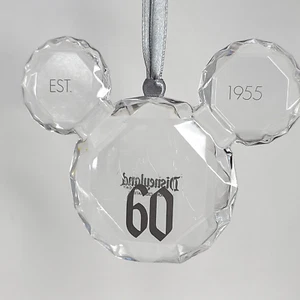 Disneyland Diamond Celebration 60th Acrylic Mickey Mouse Head Ornament NWT - Picture 1 of 6