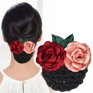 Ponytail Clip Korean Bun Snood Headdress Hairgrips Cover Net for Girls - Picture 1 of 23
