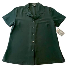 NWT ELEMENTZ Woman Black Button Down Blouse Womens Size Small - Picture 1 of 5