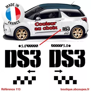 2 Stickers Bas de caisse DS3 - Citroen Racing Passage roue Latéral Decals - 113 - Bild 1 von 5