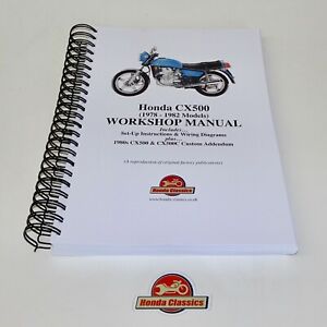 Honda CX500 Factory Workshop Shop Manual Book, Reproduction. HWM071
