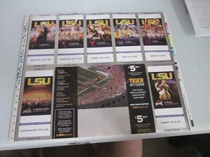 LSU TIGERS 2005 UNCUT SHEET SEASON FOOTBALL TICKETS ASU KATRINA GAME MILES 1st - Picture 1 of 2
